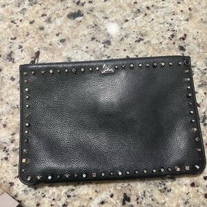Christian Louboutin Black Studded Clutch